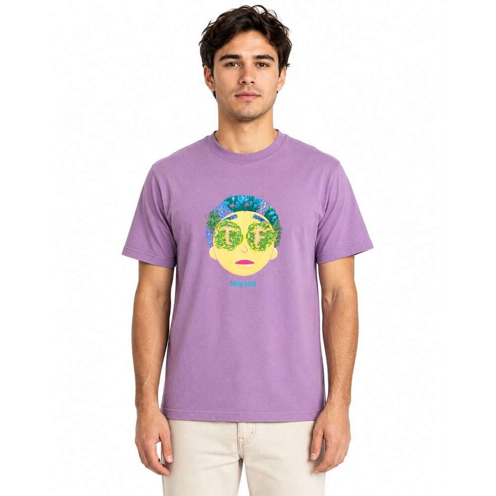 Teddy Fresh x Rick and Morty Psychedelic Morty Graphic T-Shirt Purple Size Small